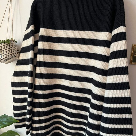 H&M stripped wool blend jumper size L - Picture 2 of 3